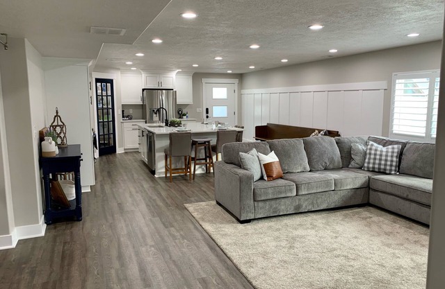 Location, comfort and cleanliness. Whole basement 1600-plus square feet.