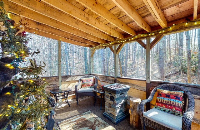 Open-Concept Lodge-Style Cabin w/ Free WiFi, Gas Fireplace, & Screened Porch