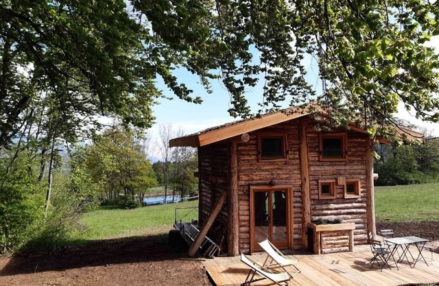 Kabine-Exklusiv-Ensuite Dusche-Bergblick-cabane en rondin