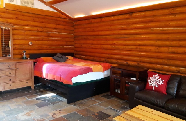 Log cabin on the James River in Alberta