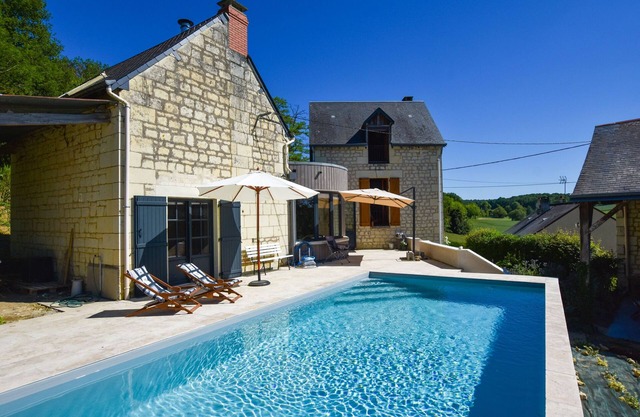 Ferienhaus bei Thizay mit privatem Pool