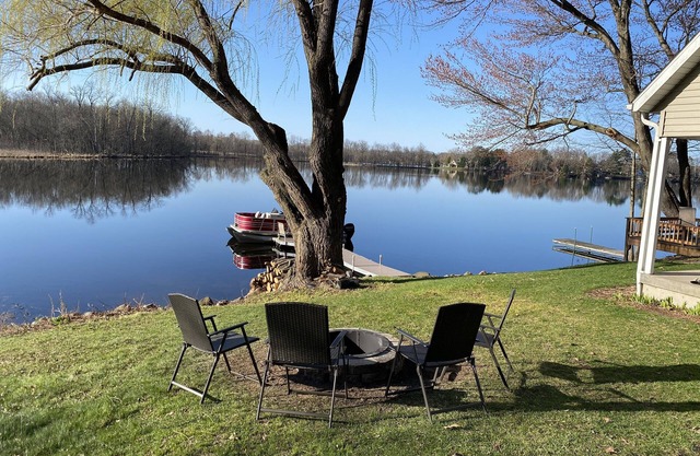 Northwoods Cabin on McCann Lake with Lakefront & Private Dock - New Auburn, WI
