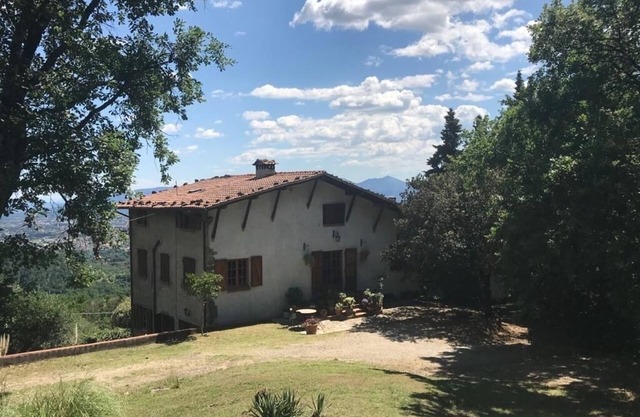 Lucca Tuscany Olive Farm house 4 bedrooms Terrace views of Tuscany with pool