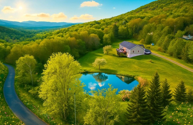 Luxe Swimming Pond Retreat: Dock + Giant Hammock Float Coming Soon for Summer!