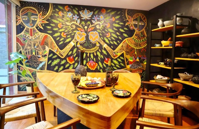 Luxurious Mid Century Modern folk art home