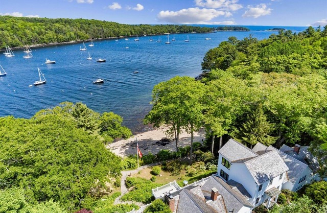 Luxurious Rockport Harbor Oceanfront Home With Private Sandy Beach and Dock