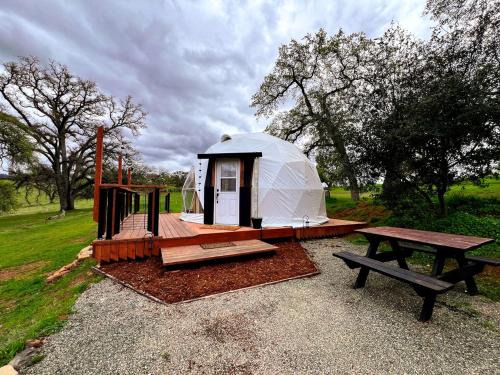 Luxurious Rustic Dome with Private Deck and Picnic Table in California