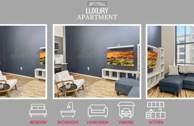 Luxury 1BD | DT Cleveland | 2 Beds | Free Parking