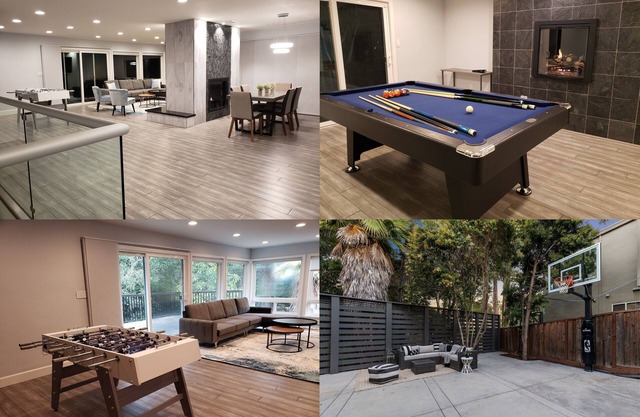 Luxury 4BR4Ba Basketball Court, Hot Tub Spa, Foosball, Pool Table, Tesla Charger