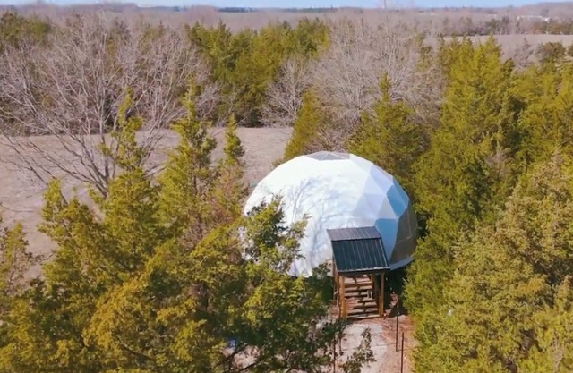 Luxe Bali inspired dome + 400 sf patio on 15 acres with pond