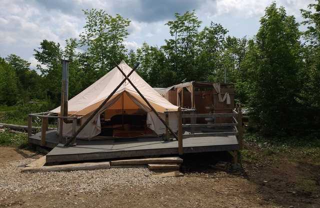 Luxury Bell Tent with Outdoor Bathroom