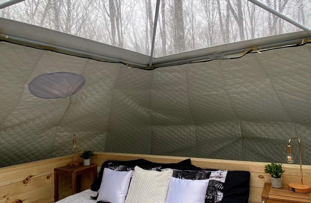 Luxury Stargazing Glamping Dome | Forest Views | Lake Access | Hot Tub