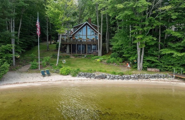 Luxury Lakefront home on Sebago Lake W/ Sandy Beach
