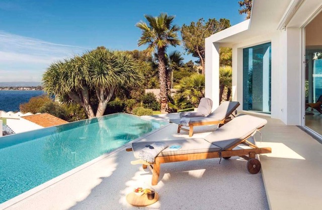 Luxury modern villa with direct sea access and heated pool