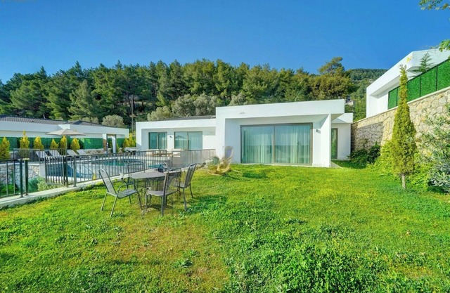 Luxury sea view hillside villa with a pool, indoor jacuzzi.