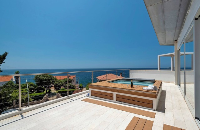 Luxury Seafront Villa with Rooftop Pool & Stunning Sea Views