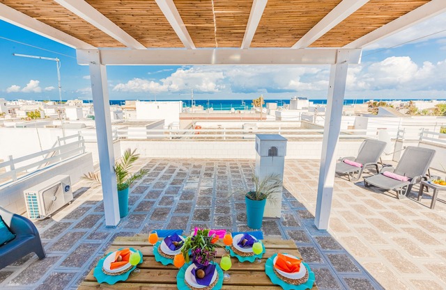 Die Terrasse von Marco mit Meerblick - Strand 50 m - Promenade 50 m