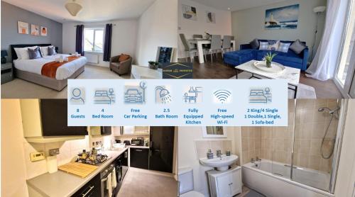Margam's Alvington House for Business Travellers, Relocator or Families with FREE Parking, High Speed Internet and fully equipped kitchen