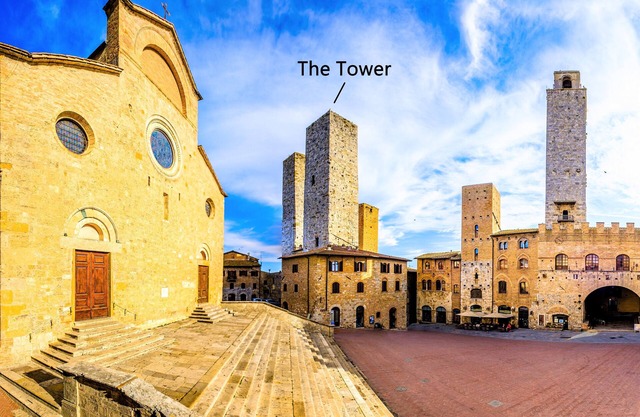 Torre Salvucci - Originaler Turm der XIISec in San Gimignano / Terrasse mit Blick auf die Stadt