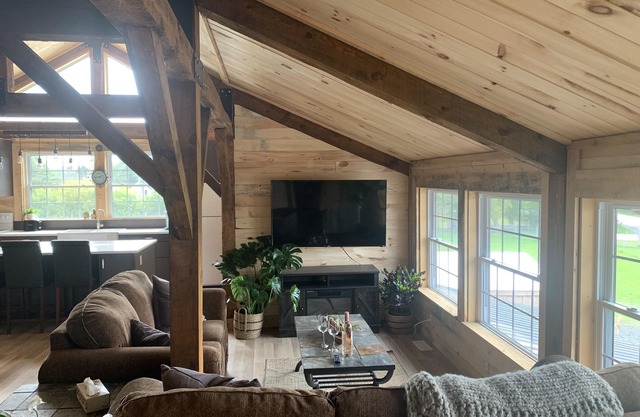 Meet our adorable alpaca herd , & stay in our luxury Cabin overlooking the farm