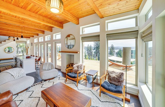 Mid-Century Escape: Lake Views, Steps to Cave Bay!