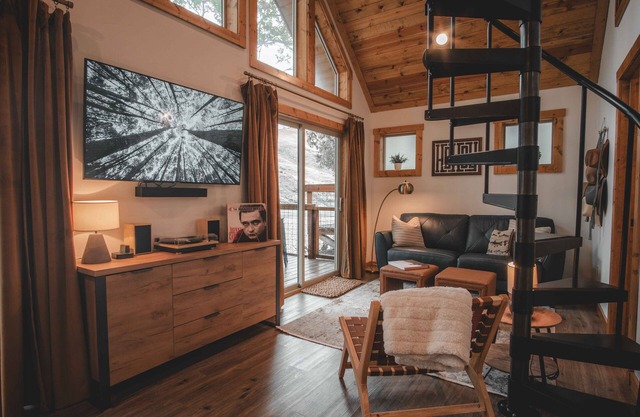 Mid-century modern cowboy retreat with a 35-ft. deck on the Salmon River.