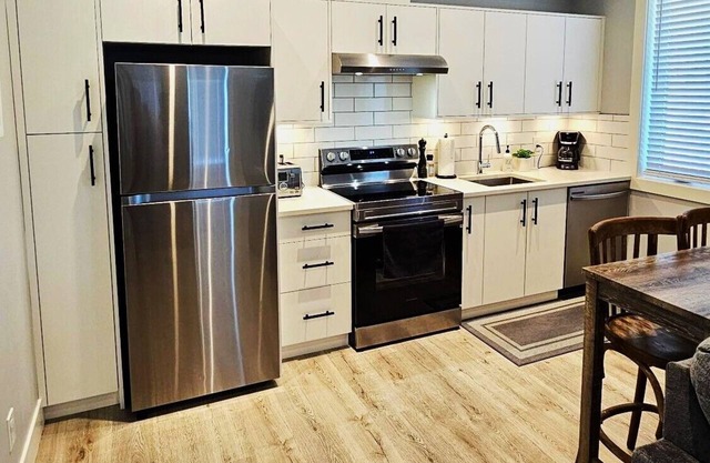 Modern 1-bedroom self contained suite w/ Full Kitchen and Air Conditioning