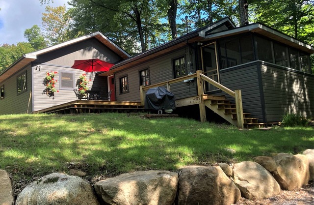 Modern ADK Cabin with Outdoor Sauna in Old Forge