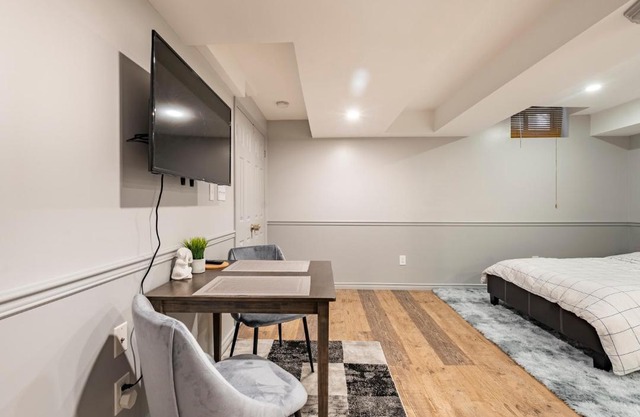 Modern, basement apartment, close to airport