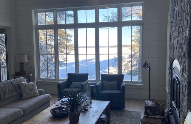 Modern farmhouse new build classic Muskoka cottage on Lake of Bays