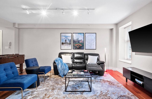 Modern-King beds/Busch Stadium/free parking/foosball/pong. Pet friendly!