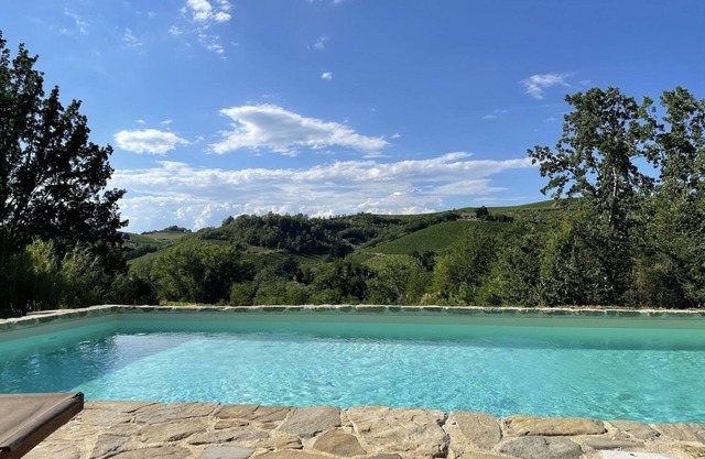 Modernes Loft mitten in den Weinbergen im Piemont mit Salzwasser Pool