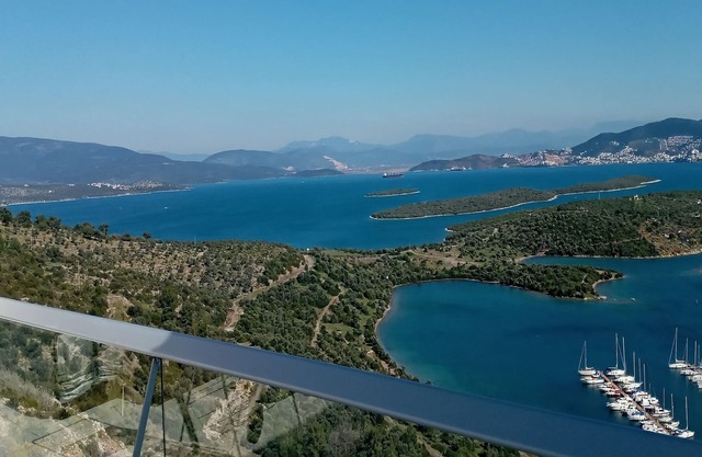 Modern penthouse apartment with stunning views of the Aegean.