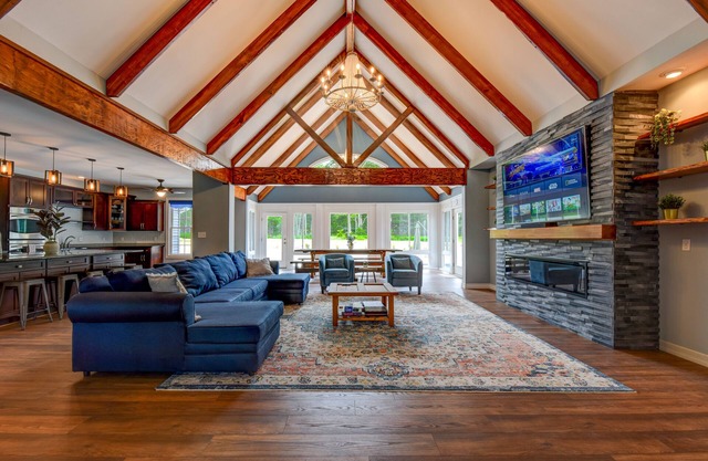 Modern Pocono Chateau ~ Heated Pool ~ Hot Tub ~ Sauna ~ Game Room ~ Fire Pit
