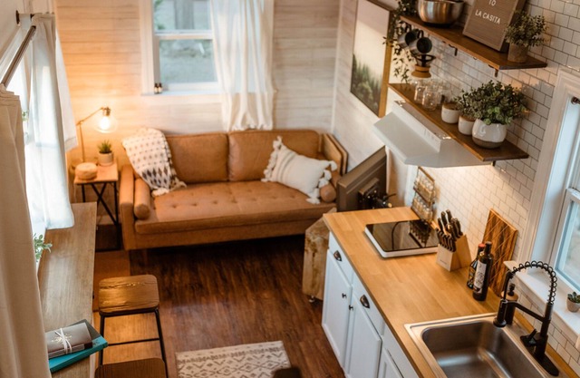 Modern Tiny Home with Loft + Pool/Hot Tub