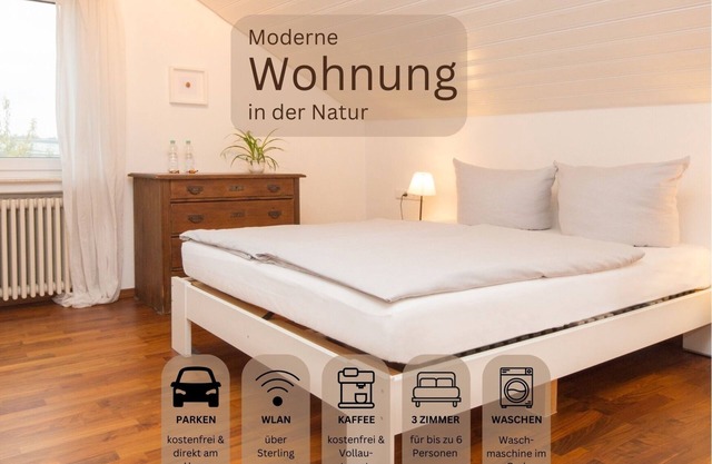 Moderne Ferienwohnung in der Natur - 3 Schlafzimmer und 1,5 Bäder