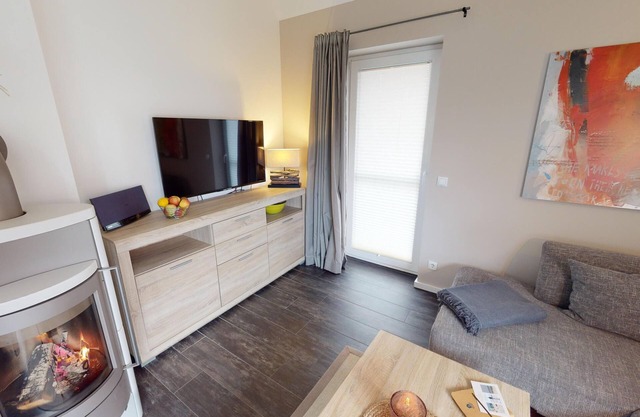 Modernes 4-Zimmer-Ferienhaus für 6 Personen mit Kamin & Sauna, Hund in Pelzerhak