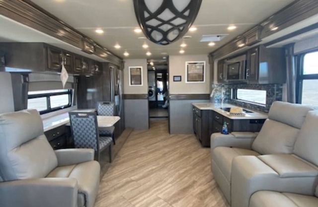 Motorcoach in QUIET, private meadow in the Mission Mountains for rent