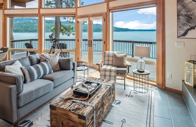 Mountain Modern CDA Waterfront Home | Near Gozzer Ranch | Views | Private Dock