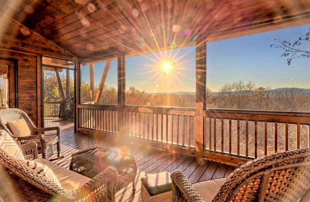 NEW! 150° Mtn Views! Fast Wifi, Hot Tub, Firepit!