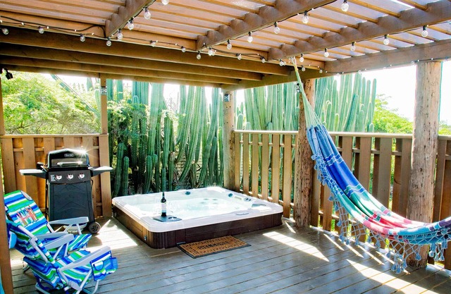 New beautiful private Villa with cozy deck and a Hot Tub located in nature