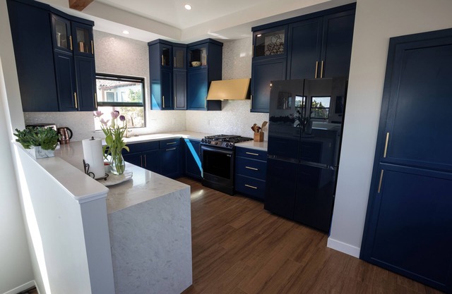 New custom home in Point Loma with a view of the downtown skyline