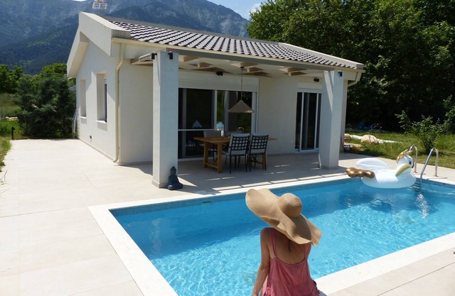 New holiday home with large terrace and private swimming pool
