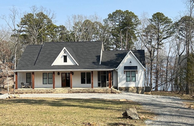 New Lake Front House with large porches and great lake view.