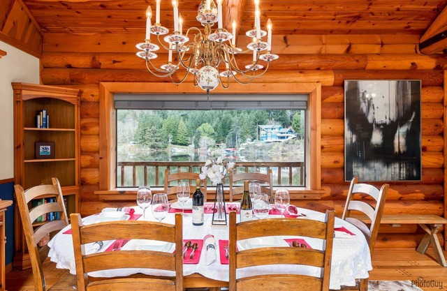 New Listing! Beautiful lakefront log cabin with private dock and hot tub, boat access only!