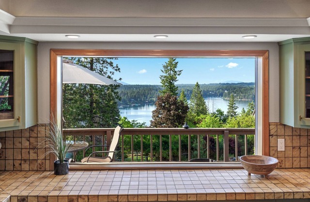 New Listing! Relax at Hayden Lake | Stunning Views, Hot Tub & Games