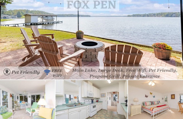 New! Main Lake View, Pet-Friendly, Firepit, Dock