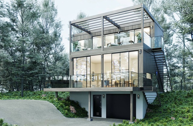 New modern luxury ski out cabin walking distance to the chairlift in Saint-Donat