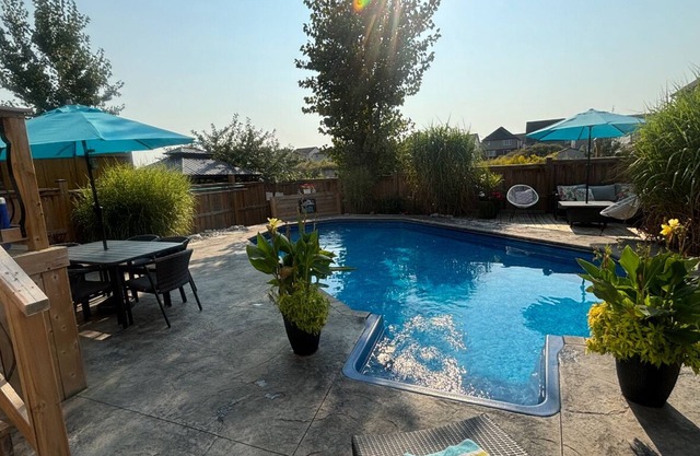 New Modern bright two bedroom private entry unit with salt water pool oasis!