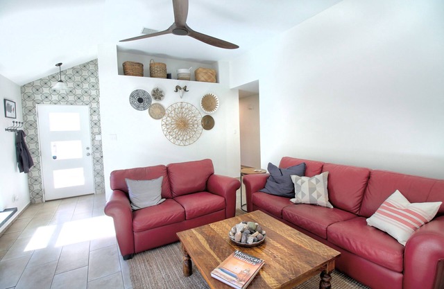 New Refurb, fully stocked kitchen, private fenced yard and tile throughout.